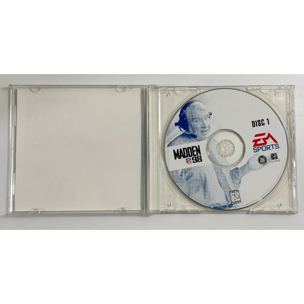 EA Sports‎ Madden NFL 98 PC Game Disc 1 Vintage Retro Football John Madden Cover